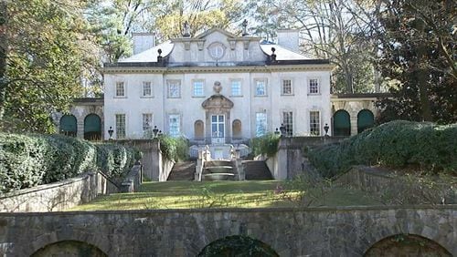 The historic Swan House in Buckhead doubles as President Snow’s mansion in the film.