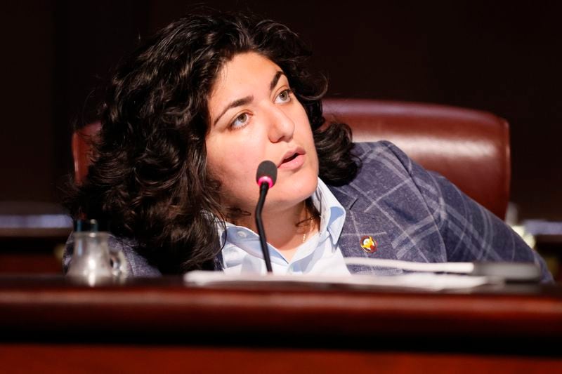 Atlanta Council member Liliana Bakhtiari debates during a Council meeting where the discussion intensifies about leasing Atlanta jail beds to Fulton County Jails on Monday, August 15, 2022. Miguel Martinez / miguel.martinezjimenez@ajc.com
