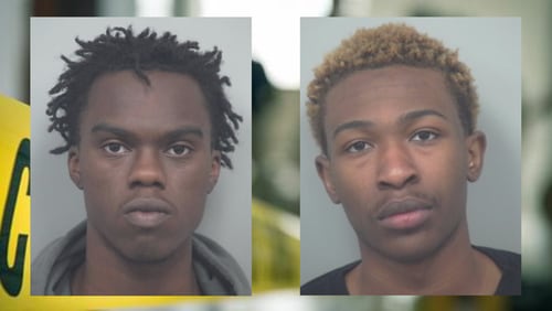 Chandler Richardson (left) and Kemare Bryan are both facing murder charges in the shooting death of 18-year-old Jefferson High School student Elijah DeWitt. They were arrested in Anderson County, South Carolina, on Oct. 6 and had their first appearance in Gwinnett County on Wednesday, nearly a week later.
