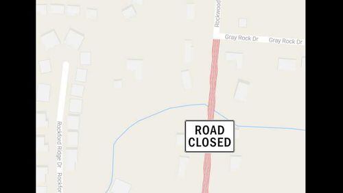 Rockwood Drive between Jamerson Road and Gray Rock Drive will be closed from Oct. 17, 2016, to Nov. 14, 2016, because of a failed pipe.