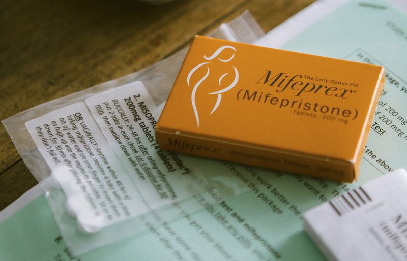 A package of Mifepristone, the first of two drugs typically taken for a medication abortion, which is authorized for patients up to 10 weeks into pregnancy. (PHOTO by Michelle Mishina-Kunz/The New York Times)