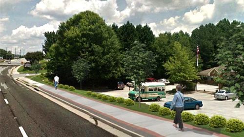 Gwinnett Commissioners award contract for sidewalks along Pleasant Hill Road in Duluth. Courtesy Gwinnett Place Community Improvement District