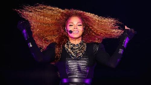 Janet Jackson performs after the Dubai World Cup at the Meydan Racecourse on March 26, 2016 in Dubai, United Arab Emirates.