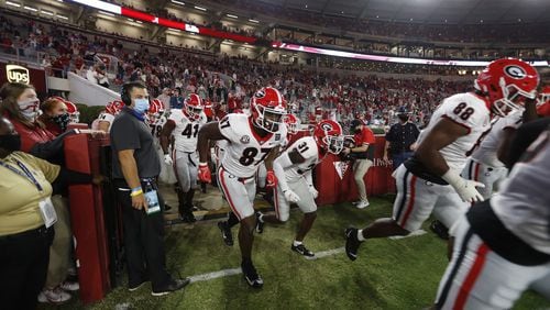 For the fourth time in the last five years, the Georgia Bulldogs will be running onto the field to face Nick Saban's Alabama Crimson Tide. Ranked No. 1 this year, the Bulldogs (12-0) are looking for their first win over Alabama since 2007. (Photo by Skylar Lien)
