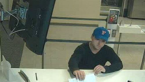 Sandy Springs police are looking this man, who they say robbed a Wells Fargo bank on Friday afternoon. (Surveillance)
