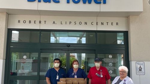 Frontline Foods Atlanta delivers meals to healthcare workers at WellStar Kennestone Regional Medical Center. Contributed by Frontline Foods
