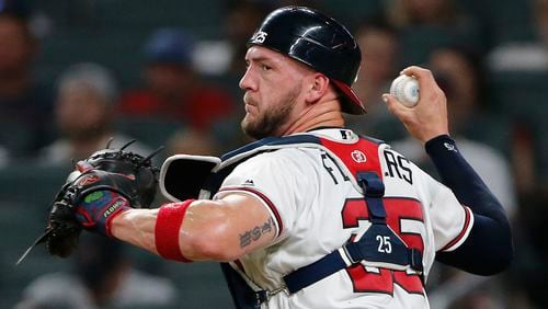 Catcher Tyler Flowers is among candidates who could hit fourth for the Braves in 2018. (AP Photo/John Bazemore)