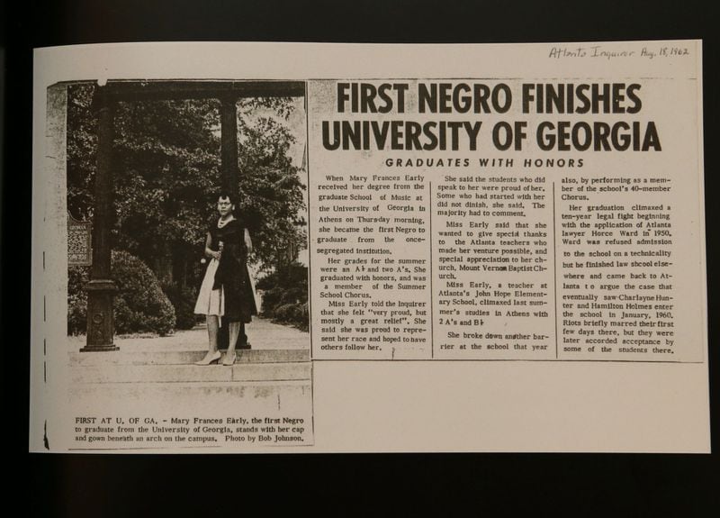 Copy of an article about Mary Frances Early graduating from UGA. PHIL SKINNER / AJC FILE
