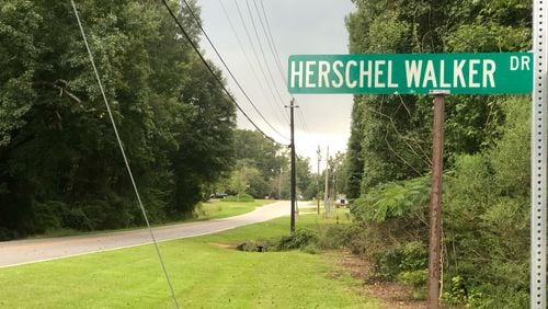 The road to Johnson City High School was renamed for Herschel Walker in 2017.