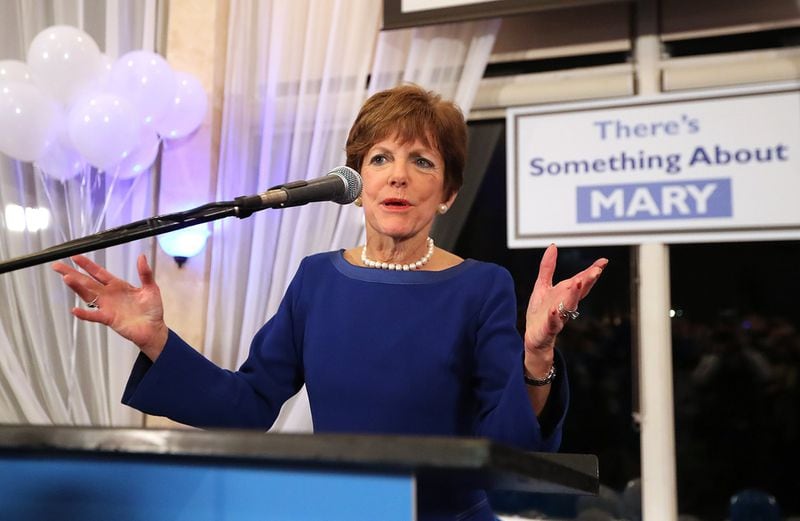Mary Norwood tells supporters at her election night party at the Park Tavern in Atlanta that she intends to ask for a recount following the mayoral runoff on Tuesday, December 5, 2017.