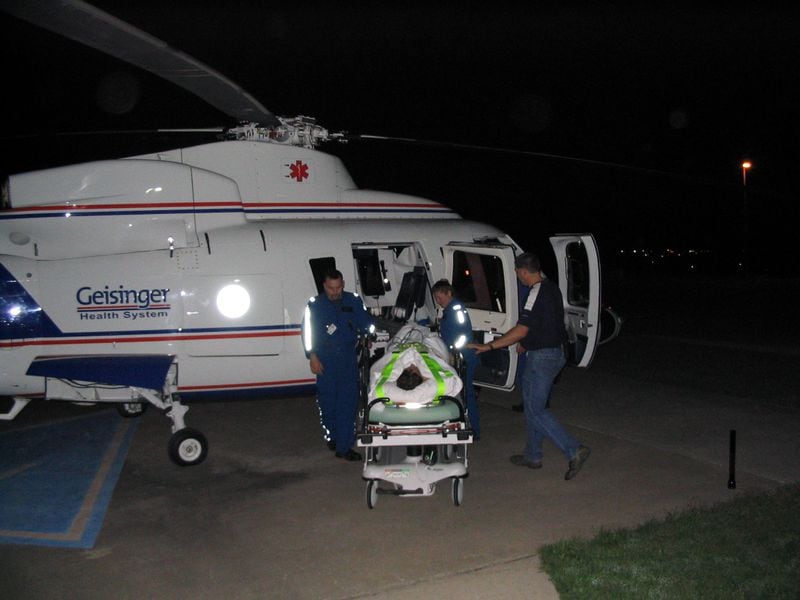Following a 70-foot fall from the face of a vertical cliff in September 2003 in West Virginia, Carl Byington was airlifted to Geisinger Medical Center in Danville, Pa. CONTRIBUTED BY CARL BYINGTON