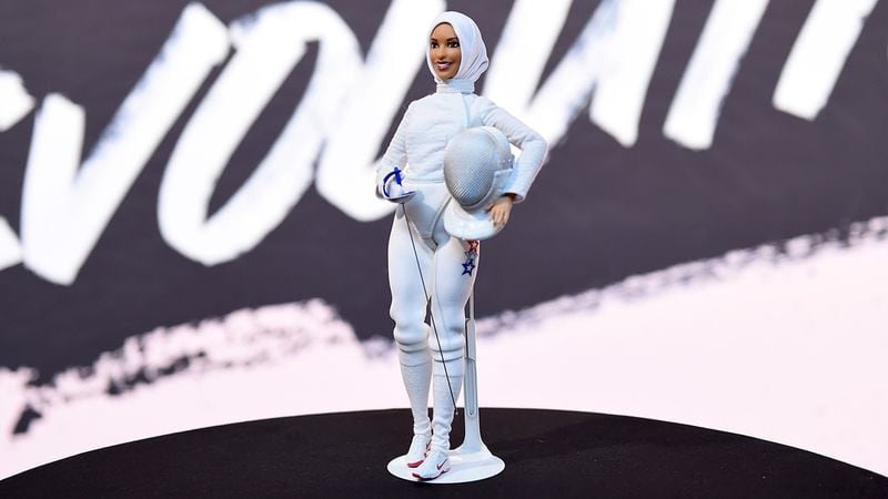 A view of the Ibtihaj Muhammad barbie on display during Glamour Celebrates 2017 Women Of The Year Live Summit at Brooklyn Museum on November 13, 2017 in New York City.