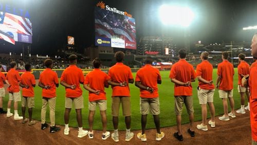 Parkview High School's 7A state champion baseball team was recognized on the field by the Atlanta Braves at SunTrust Park on Tuesday evening.