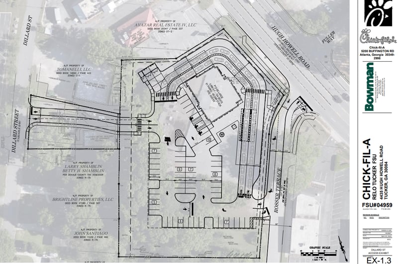 This is the latest site plan for Chick-fil-a's relocation effort in Tucker.