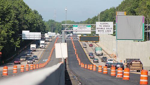 A third lane has opened in each direction of travel on I-85 between I-985 and Hamilton Mill Road. (Photo courtesy of Georgia Department of Transportation)