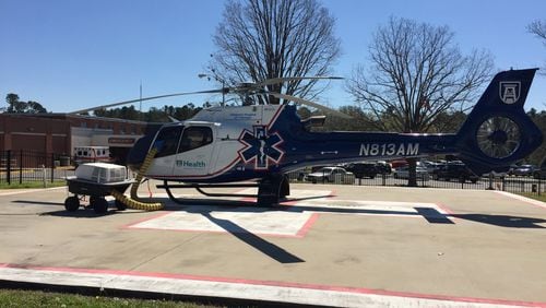 Air ambulances are a staple of rural Georgia health care. Even when a patient with a major medical issue makes it to a hospital, small rural hospitals typically stabilize complicated cases for transport to better-equipped regional hospitals. Here, Washington County Regional Medical Center in Sandersville, between Macon and Augusta, draws income from hosting a life flight company. PHOTO by ARIEL HART / ahart@ajc.com