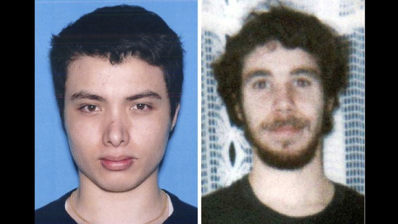 Elliot Rodger, left, and Marc Lépine are pictured. Rodger, 22, shot and stabbed six people to death and wounded 13 others May 23, 2014, in an attack near the University of California's Santa Barbara campus. Lépine, 25, killed 14 female students and injured 13 others at École Polytechnique, an engineering school in Montreal, on Dec. 6, 1989. Both men, who shot and killed themselves afterward, targeted women.