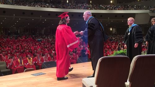 Cherokee High School senior Lucas Jones earned his diploma through a special program designed to boost graduation rates for special needs students.
