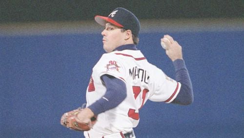 Braves pitcher Greg Maddux delivers a throw during Game 1 of the World Series Saturday, Oct. 21, 1995, in Atlanta. Maddux allowed just two hits in the 3-2 win over Cleveland. (Jonathan Newton/AJC)