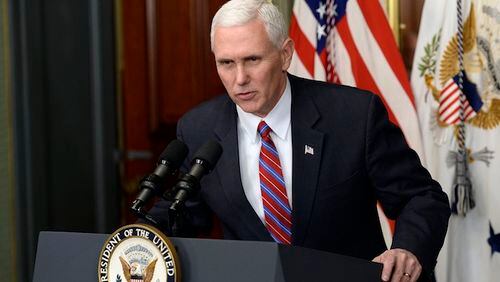 Vice President Mike Pence speaks on March 2, 2017, in Washington, D.C. (Olivier Douliery/Abaca Press/TNS)