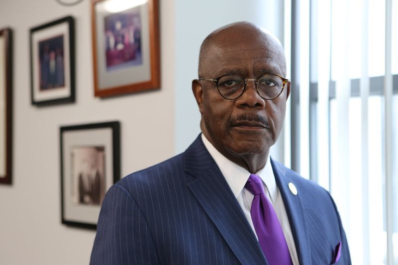 July 31, 2019, Atlanta — Fulton County District Attorney Paul Howard talks to the AJC about the new Conviction Integrity Unit, which will look at the Leo Frank case and could ultimately result in a posthumous exoneration. August is a month of milestones in the Leo Frank case. This year brings prominent renewed interest and sharp divisions. The superintendent of the National Pencil Company was convicted on Aug. 25, 1913, for the murder of 13-year-old worker Mary Phagan. Two years later, a lynch mob furious that Gov. John Slaton had commuted Frank’s sentence broke him out of prison and hanged him in Marietta. Frank was posthumously pardoned in 1986 and now the Fulton County DA’s office is re-examining the case. (TYSON HORNE / TYSON.HORNE@AJC.COM)