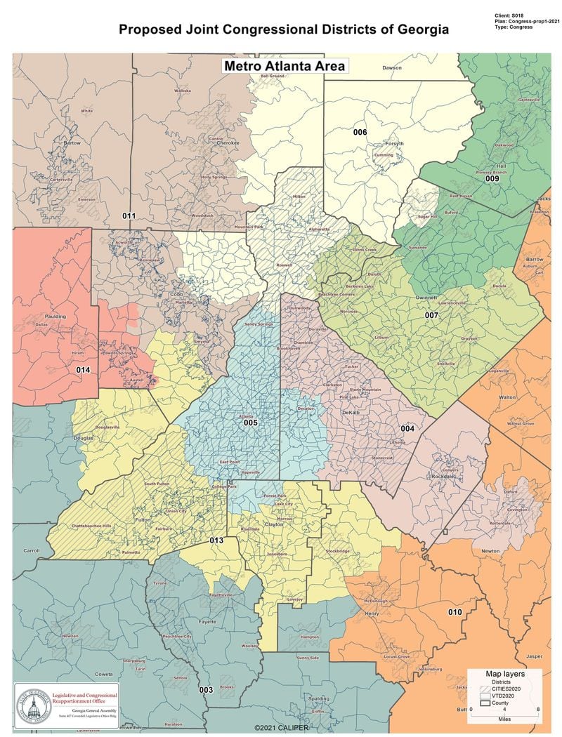 Georgia's new congressional map moves the 6th District to the north where more Republican-leaning voters live.