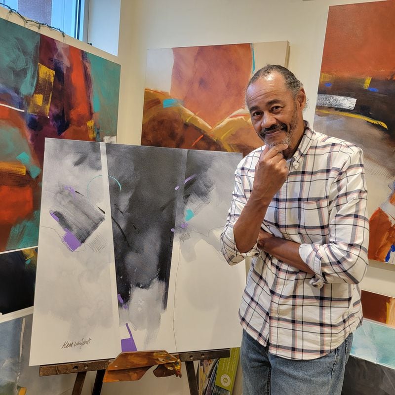Abstract painter Ken Wright has been at D'Art Center in Norfolk since its inception in 1986. 
(Courtesy of Tracey Teo)