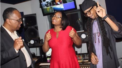 SCLC President and CEO Charles Steele with Zaria Hall and Nicholas "Nick" Loftin, also known as Nick Fury, an American record producer. CONTRIBUTED