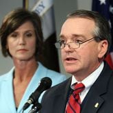 The FBI's Mark F. Giuliano (R) flanked by U.S. Attorney Sally Yates (L) speak during a press conference at the Richard B. Russell building in Atlanta on Thursday, May 16, 2013.