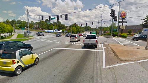 Gwinnett Commissioners voted recently to work with Peachtree Corners to use joint 2017 SPLOST funds for major roadway improvements inlucding intersection improvements at Spalding Drive and Holcomb Bridge Road. Google Maps
