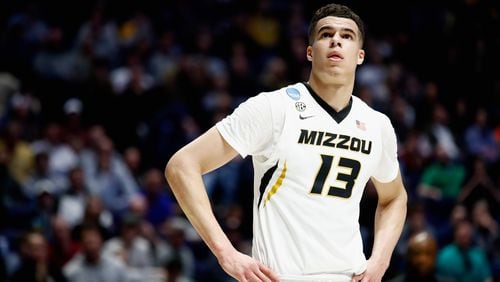 NASHVILLE, TN - MARCH 16:  Michael Porter Jr. #13 of the Missouri Tigers looks on against the Florida State Seminoles during the game in the first round of the 2018 NCAA Men's Basketball Tournament at Bridgestone Arena on March 16, 2018 in Nashville, Tennessee.  (Photo by Andy Lyons/Getty Images)