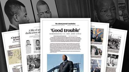 The Atlanta Journal-Constitution will feature a 12-page special section in Monday’s print edition that looks back at the life of civil rights icon John Lewis.