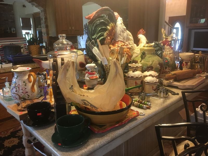 This mountain of kitchen items is among the huge trove to be sold and auctioned. Photo: Jennifer Brett