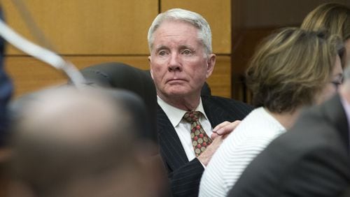 Claud “Tex” McIver listens to his lawyer question a prospective juror last week during McIver’s murder trial. Alyssa Pointer / alyssa.pointer.ajc.com