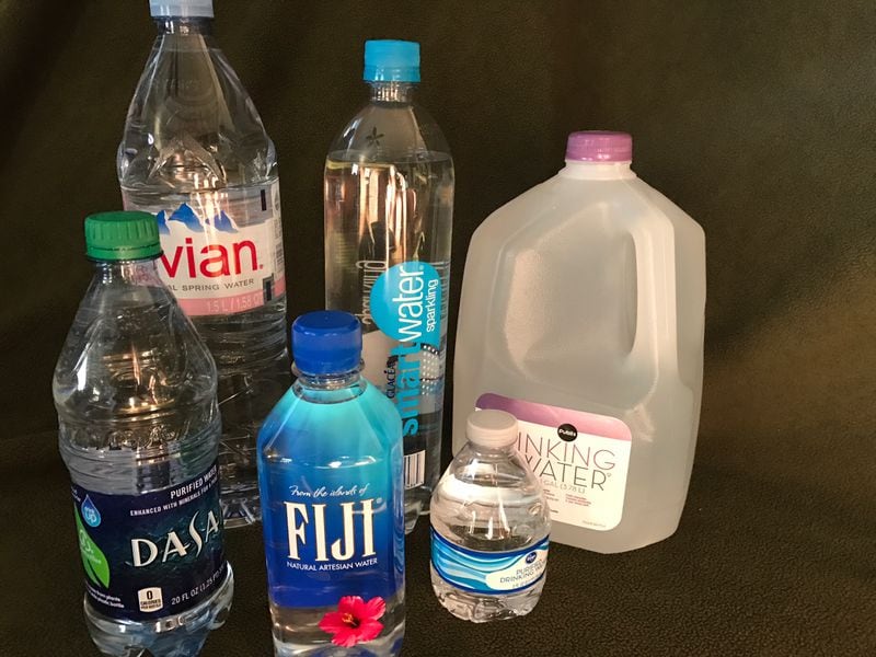  Are each of these sealed water bottles permitted at SunTrust park? It is unclear whether the policy limits the size of the permitted single water bottle per ticket holder. / Photo by Ligaya Figueras