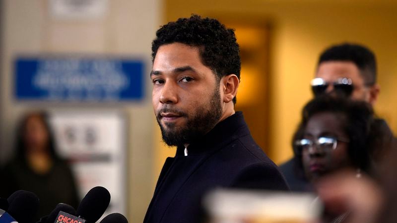 This March 26, 2019 file photo shows actor Jussie Smollett before leaving Cook County Court after his charges were dropped in Chicago. Fox Entertainment said in a statement that Smollett will not return to its series 'Empire' in the wake of allegations by Chicago officials that the actor lied about a racially motivated attack.