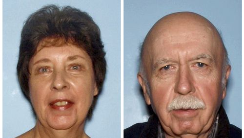 FILE - This combination of photos provided on Jan. 26, 2015, by the Cobb County Police Department shows June Runion, of Marietta, Ga., and her husband, Elrey "Bud" Runion. According to a news release issued Monday, April 23, 2024, someone using a magnet on Sunday, April 14, to fish for metal objects in a Georgia creek pulled up a rifle as well as some lost belongings of the couple found slain in the same area more than nine years ago. (Cobb County Police Department via AP, File)