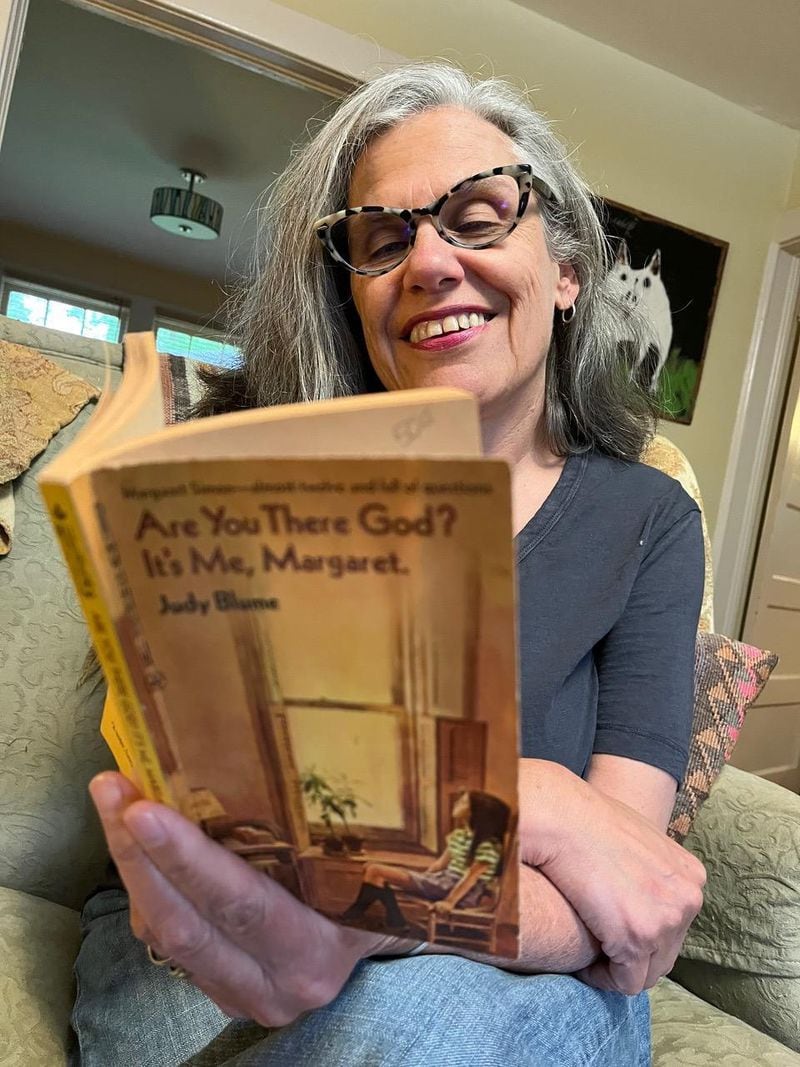Atlanta writer Jessica Handler reading her vintage edition of "Are You There God? It's Me, Margaret."
(Courtesy of Jessica Handler)
