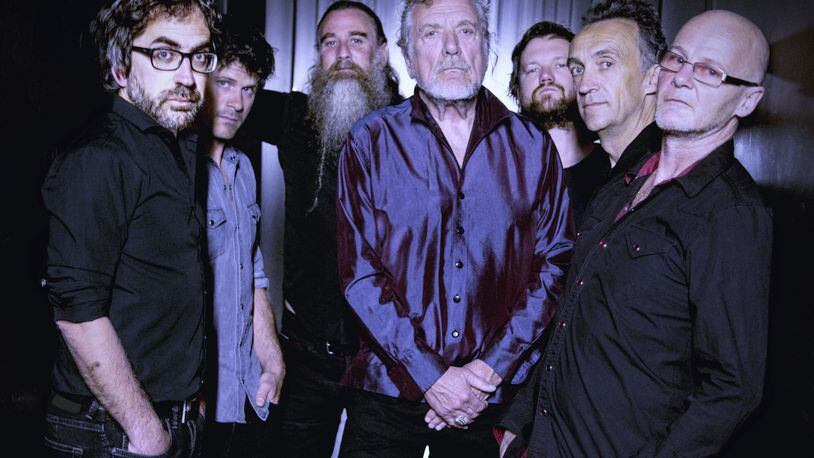 Robert Plant (center), with the Sensational Space Shifters, will appear  Friday at the State Bank Amphitheatre at Chastain Park. CONTRIBUTED BY OLI POWELL