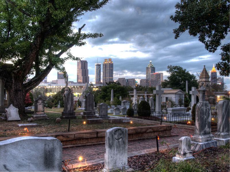 Oakland Cemetery, shown with Atlanta's skyline as its backdrop, is one of 36 destinations participating in the metro area's inaugural Museum Week, April 25 to May 1. CONTRIBUTED BY REN AND HELEN DAVIS