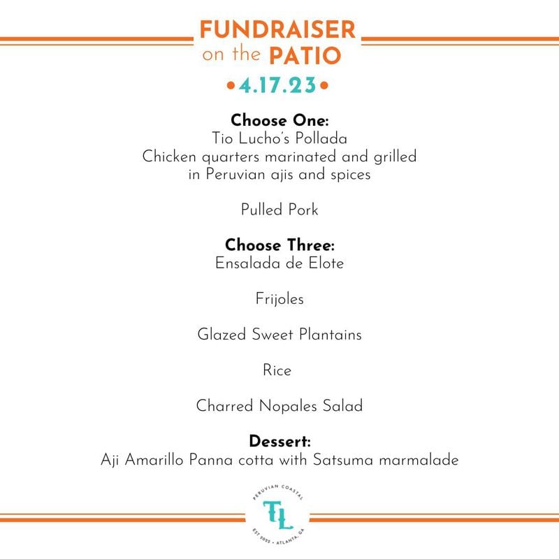 The menu for a pollada at Tio Lucho's to raise money for the residents of the North High Ridge Apartments, who lost everything in a devastating fire in early April.