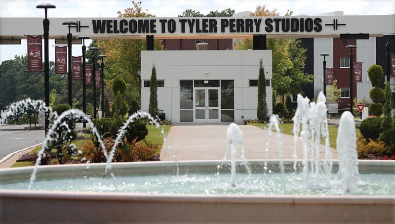 The entrance to Tyler Perry Studios is seen on Thursday, July 11, 2019, in Atlanta. CURTIS COMPTON / CCOMPTON@AJC.COM