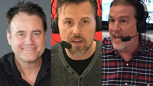 Former morning host Jason Bailey (center) on his podcast had choice words for his former Rock 100. 5 boss Axel Lowe and nicknamed his former co-host "Southside" Steve Rickman "Dumb Dumb." CREDIT: Rock 100.5/Rodney Ho/rho@ajc.com