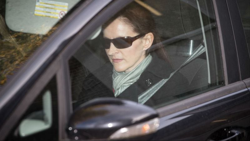 Victoria Cilliers, 40, arrives at Winchester Crown Court for the attempted murder trial of her husband, Emile Cilliers, Oct. 30, 2017, in Winchester, England. Emile Cilliers was convicted of attempted murder for tampering with his wife's parachute before a skydiving jump in April 2015. Victoria Cilliers suffered multiple serious injuries in the 4,000-foot fall, during which both her main and reserve parachutes failed to deploy. Emile Cilliers was sentenced Friday, June 15, 2018, to 18 years to life in prison.