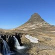 Mount Kirkjufell, as seen on April 26th, 2024,  is a popular stop for Icelandic bus tours in the western part of the country . Credit: Doug Turnbull / Triple Team Traffic