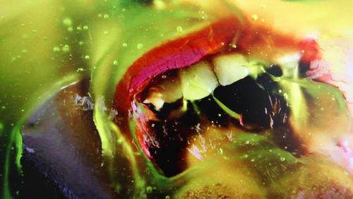 A still from Marilyn Minter’s video “Green Pink Caviar” (2009), featured in “Gut Feelings” at Zuckerman Museum of Art. CONTRIBUTED BY THE ARTIST AND SALON 94, NEW YORK