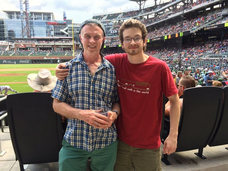 Dad and Michael soak up a Braves game in June 2018. (photo credit: “Some random guy at the stadium”)