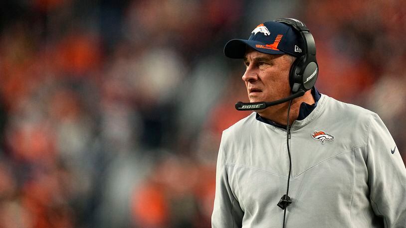Vic Fangio, who was on the staff that blocked the Falcons from reaching Super Bowl XLVII, interviewed for the team’s vacant defensive coordinator position Wednesday, according to NFL media. (AP Photo/Jack Dempsey)