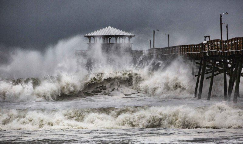 This is a photo of the storm surge near Atlantic Beach, N.C. (Photo: The Associated Press)