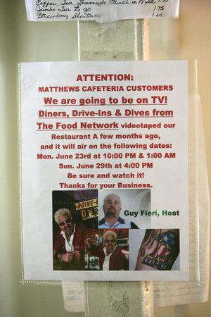 Matthews Cafeteria becomes a television star